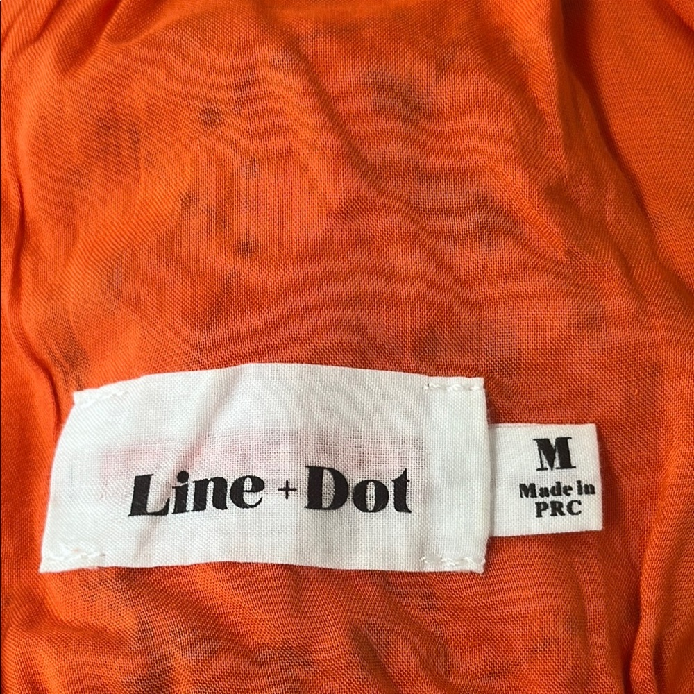 Line & Dot Orange Ruched Wrap Mini Dress - Picture 7 of 8
